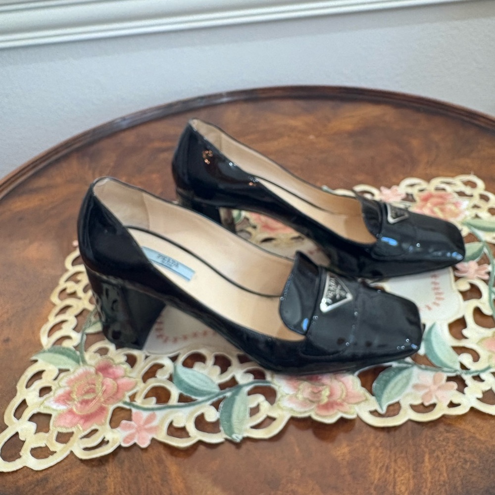 Prada Women's Shiny Black Loafers